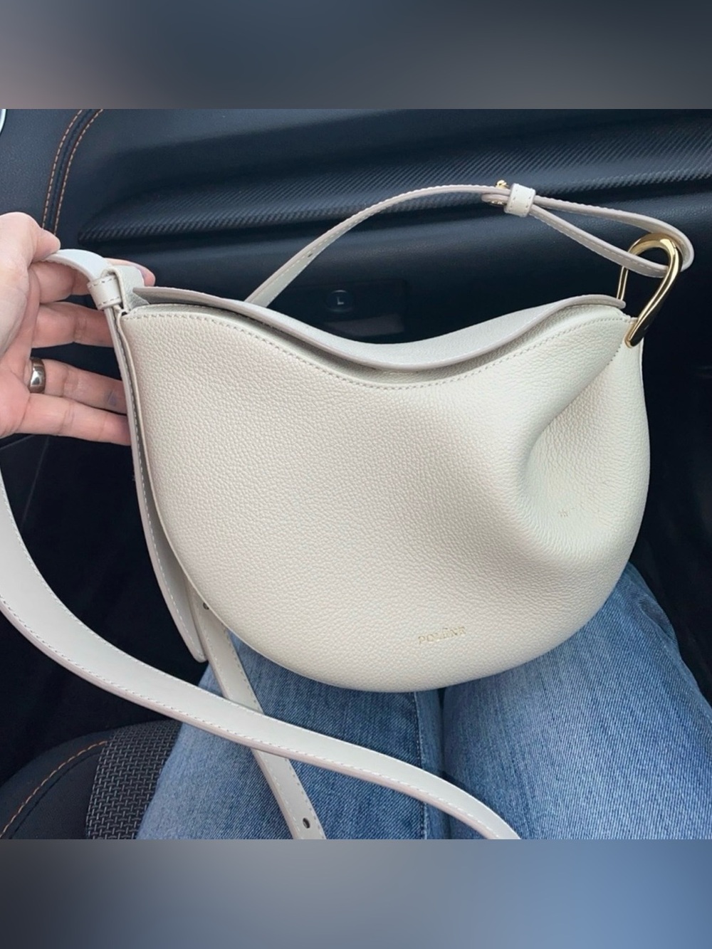 Polene Tonca Convertible Crossbody Bag in Chalk Like New